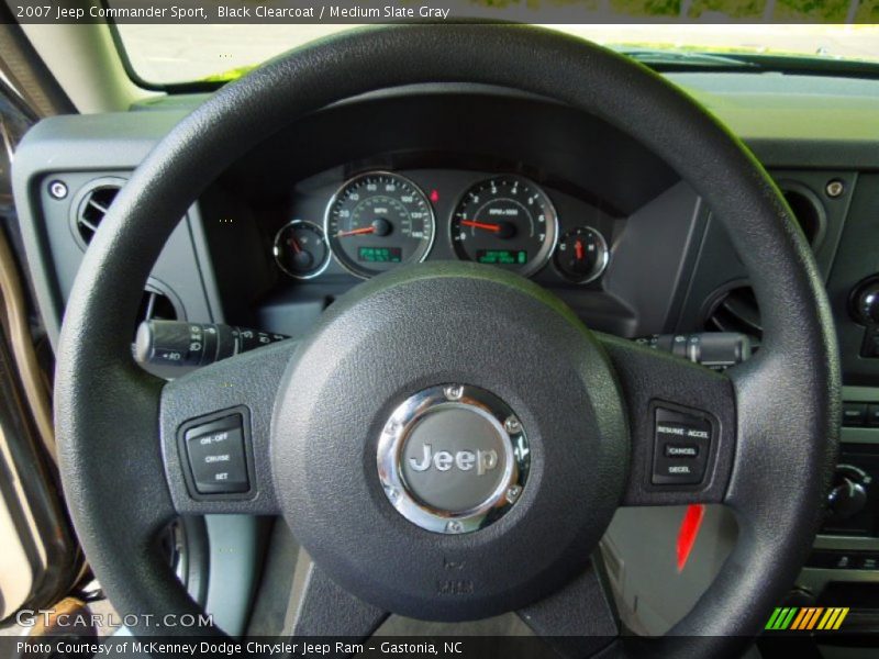 Black Clearcoat / Medium Slate Gray 2007 Jeep Commander Sport