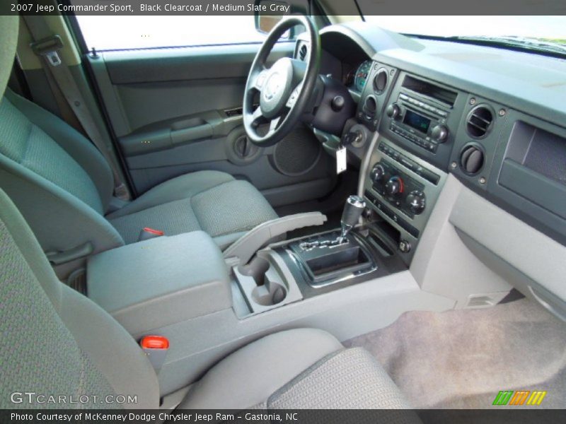 Black Clearcoat / Medium Slate Gray 2007 Jeep Commander Sport