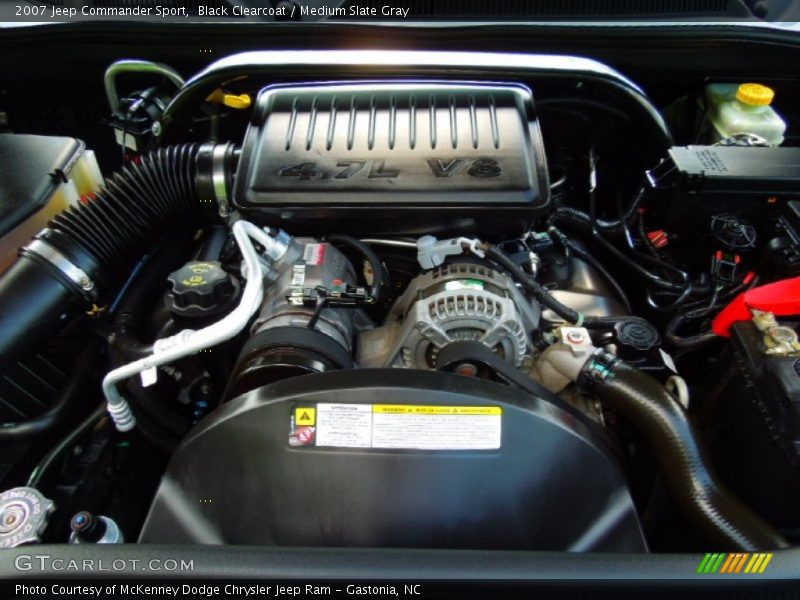 Black Clearcoat / Medium Slate Gray 2007 Jeep Commander Sport