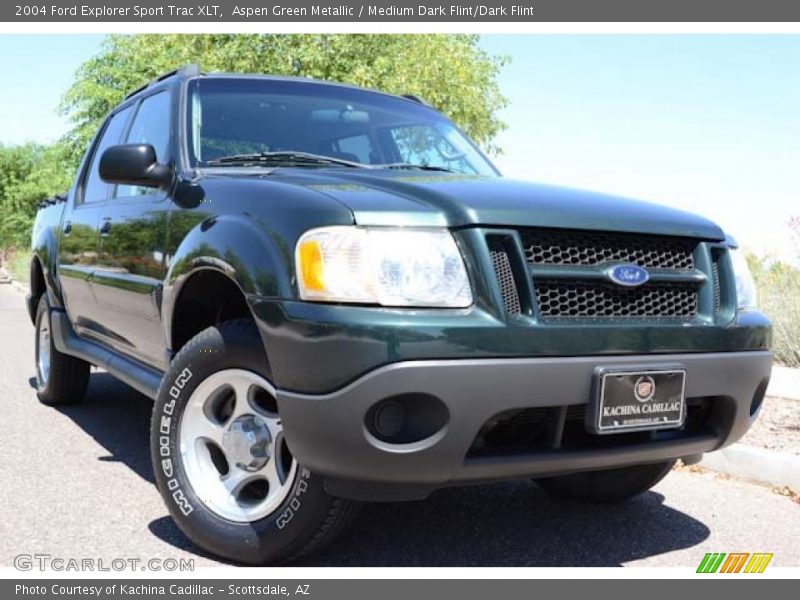 Aspen Green Metallic / Medium Dark Flint/Dark Flint 2004 Ford Explorer Sport Trac XLT