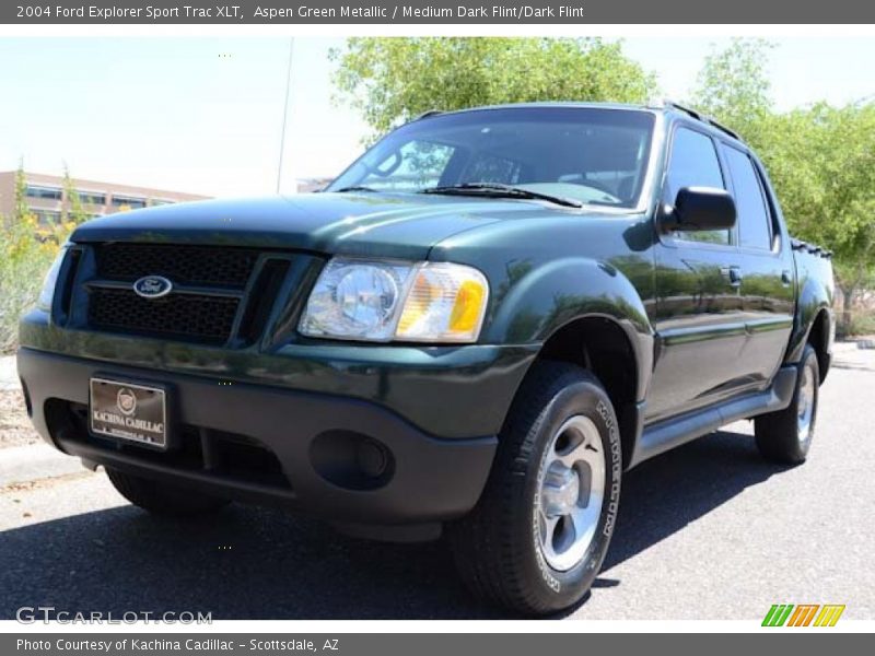 Aspen Green Metallic / Medium Dark Flint/Dark Flint 2004 Ford Explorer Sport Trac XLT