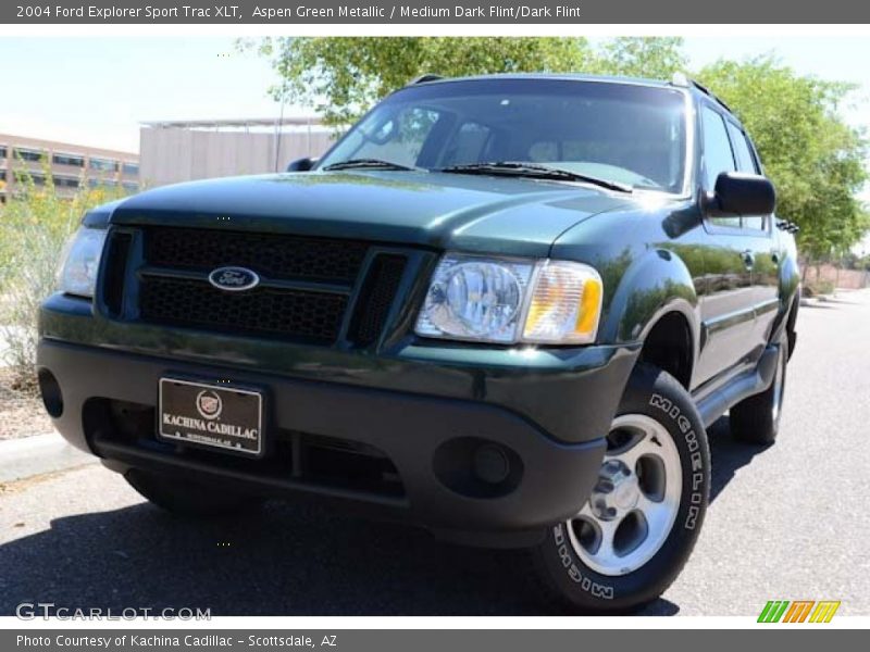 Aspen Green Metallic / Medium Dark Flint/Dark Flint 2004 Ford Explorer Sport Trac XLT