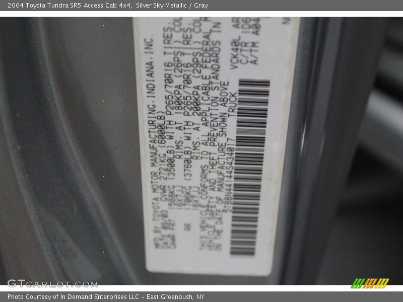 Silver Sky Metallic / Gray 2004 Toyota Tundra SR5 Access Cab 4x4