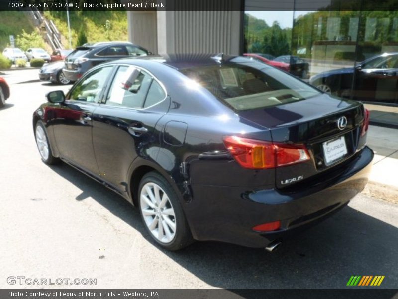 Black Sapphire Pearl / Black 2009 Lexus IS 250 AWD