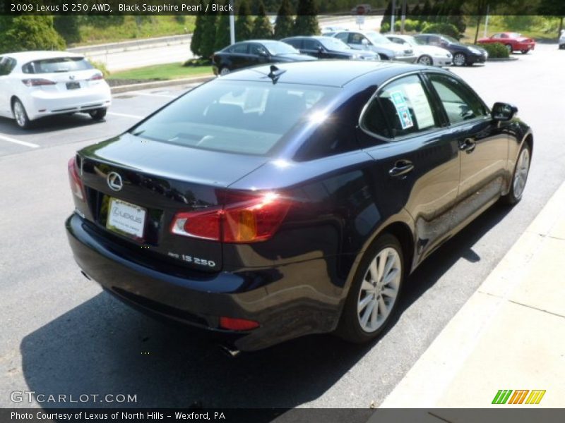 Black Sapphire Pearl / Black 2009 Lexus IS 250 AWD