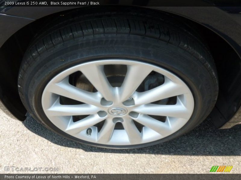 Black Sapphire Pearl / Black 2009 Lexus IS 250 AWD
