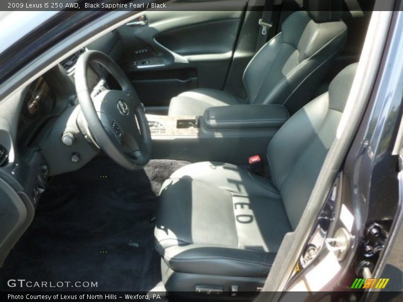 Black Sapphire Pearl / Black 2009 Lexus IS 250 AWD