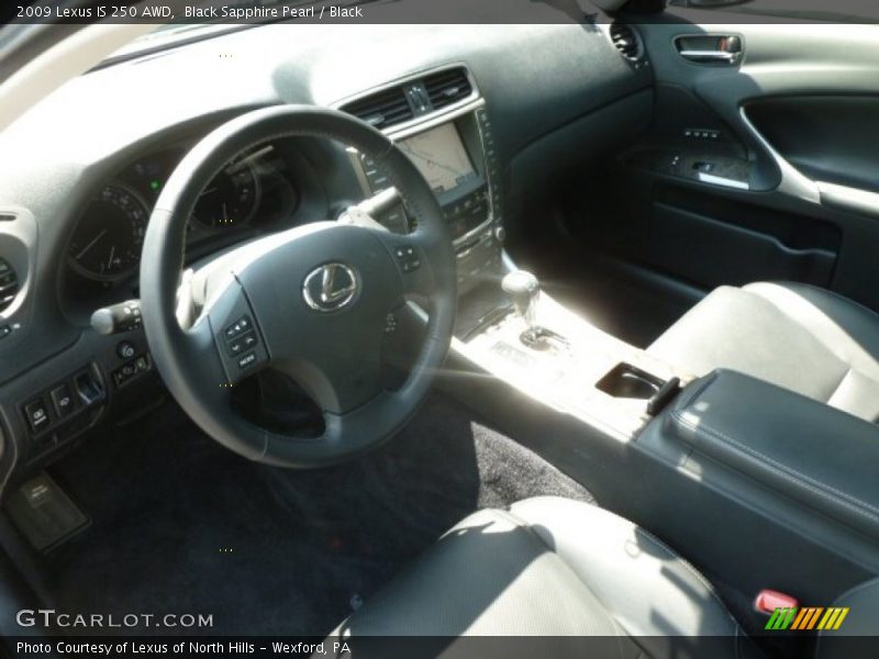Black Sapphire Pearl / Black 2009 Lexus IS 250 AWD