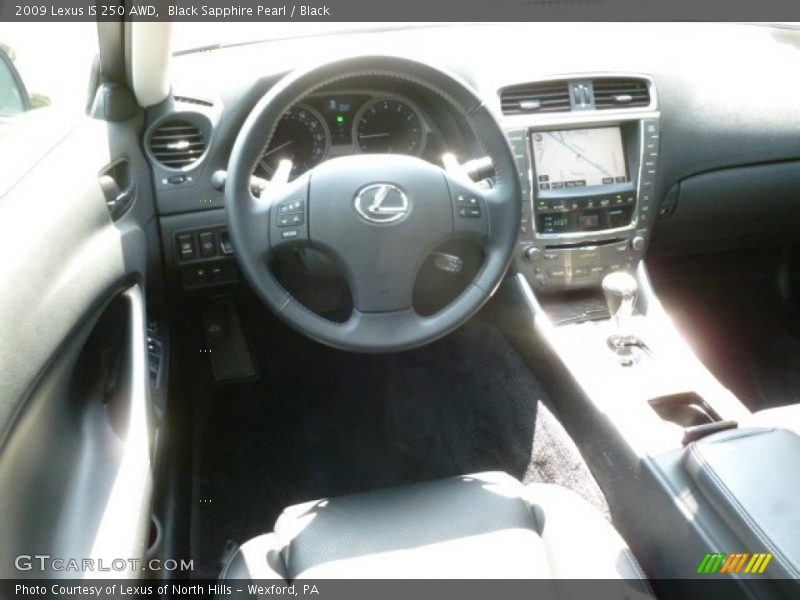 Black Sapphire Pearl / Black 2009 Lexus IS 250 AWD