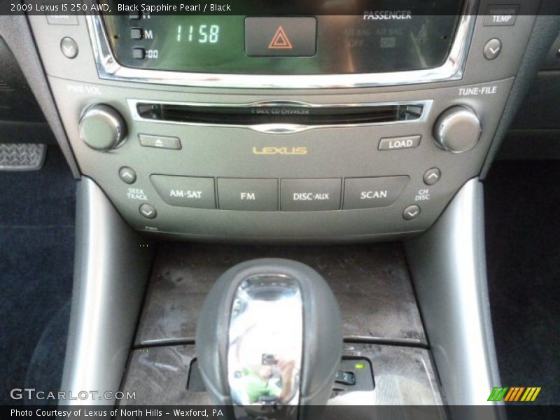Black Sapphire Pearl / Black 2009 Lexus IS 250 AWD