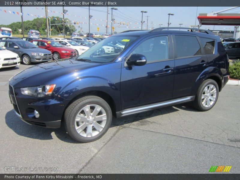 Cosmic Blue Metallic / Black 2012 Mitsubishi Outlander SE AWD