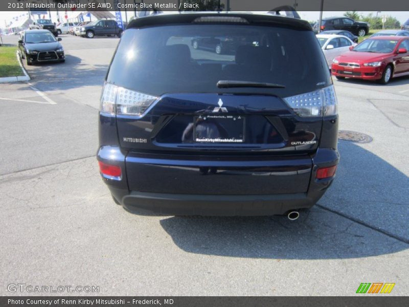Cosmic Blue Metallic / Black 2012 Mitsubishi Outlander SE AWD
