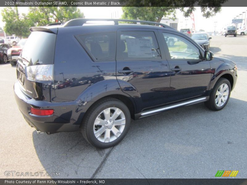 Cosmic Blue Metallic / Black 2012 Mitsubishi Outlander SE AWD