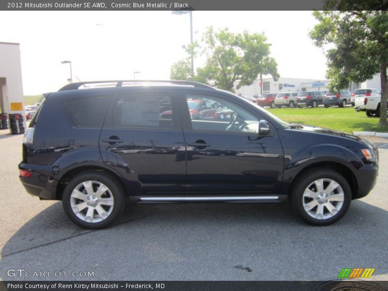 Cosmic Blue Metallic / Black 2012 Mitsubishi Outlander SE AWD