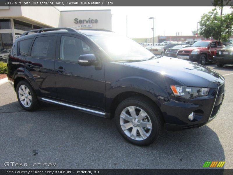Cosmic Blue Metallic / Black 2012 Mitsubishi Outlander SE AWD