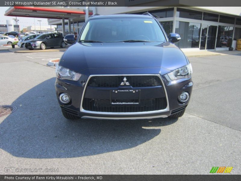 Cosmic Blue Metallic / Black 2012 Mitsubishi Outlander SE AWD