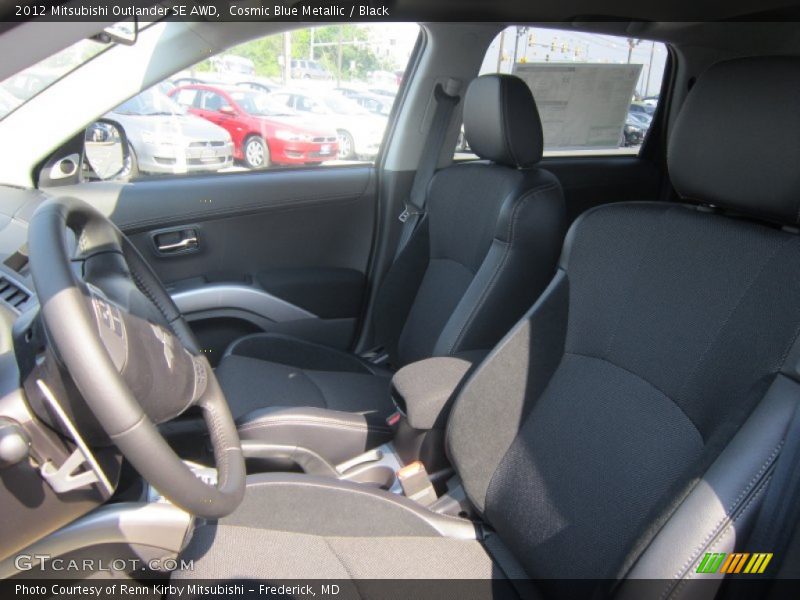 Cosmic Blue Metallic / Black 2012 Mitsubishi Outlander SE AWD