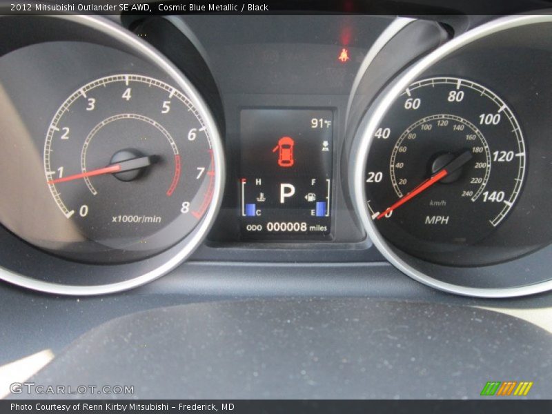 Cosmic Blue Metallic / Black 2012 Mitsubishi Outlander SE AWD