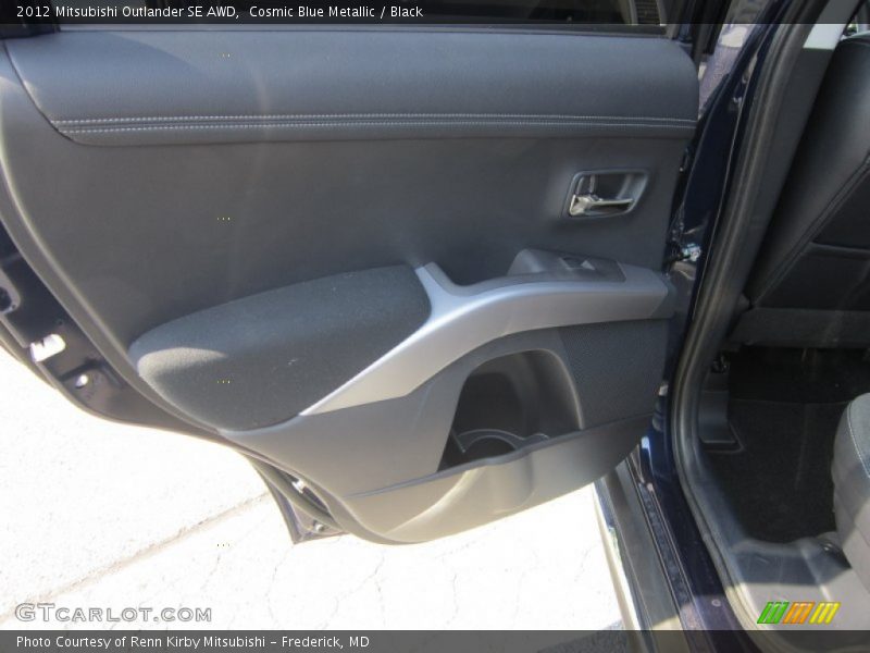 Cosmic Blue Metallic / Black 2012 Mitsubishi Outlander SE AWD