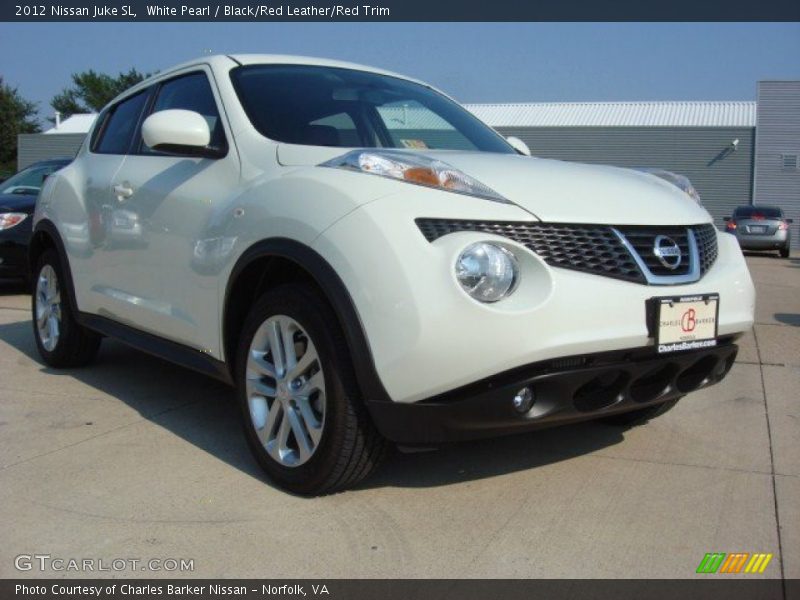 White Pearl / Black/Red Leather/Red Trim 2012 Nissan Juke SL