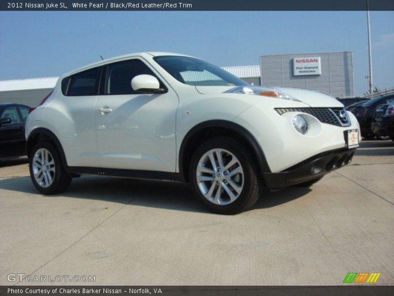 White Pearl / Black/Red Leather/Red Trim 2012 Nissan Juke SL