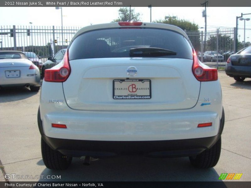 White Pearl / Black/Red Leather/Red Trim 2012 Nissan Juke SL