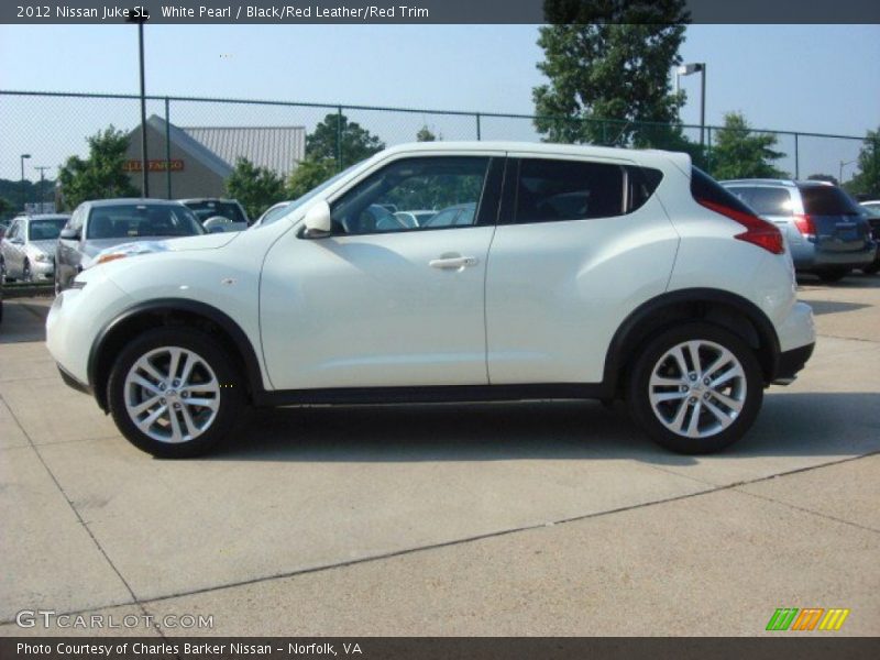 White Pearl / Black/Red Leather/Red Trim 2012 Nissan Juke SL