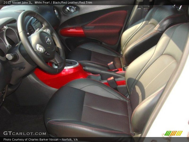 White Pearl / Black/Red Leather/Red Trim 2012 Nissan Juke SL