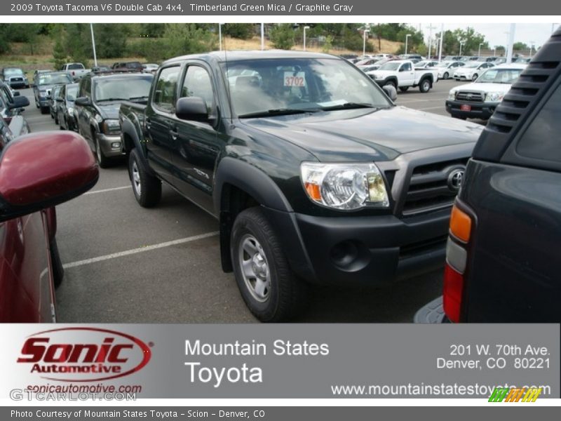 Timberland Green Mica / Graphite Gray 2009 Toyota Tacoma V6 Double Cab 4x4