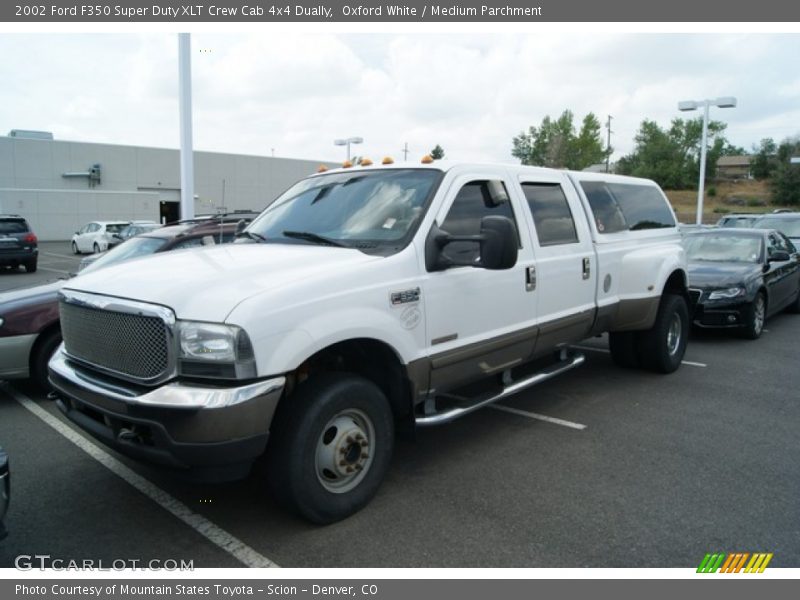 Oxford White / Medium Parchment 2002 Ford F350 Super Duty XLT Crew Cab 4x4 Dually