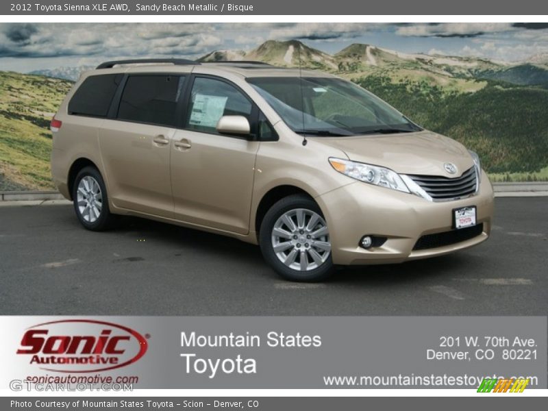 Sandy Beach Metallic / Bisque 2012 Toyota Sienna XLE AWD