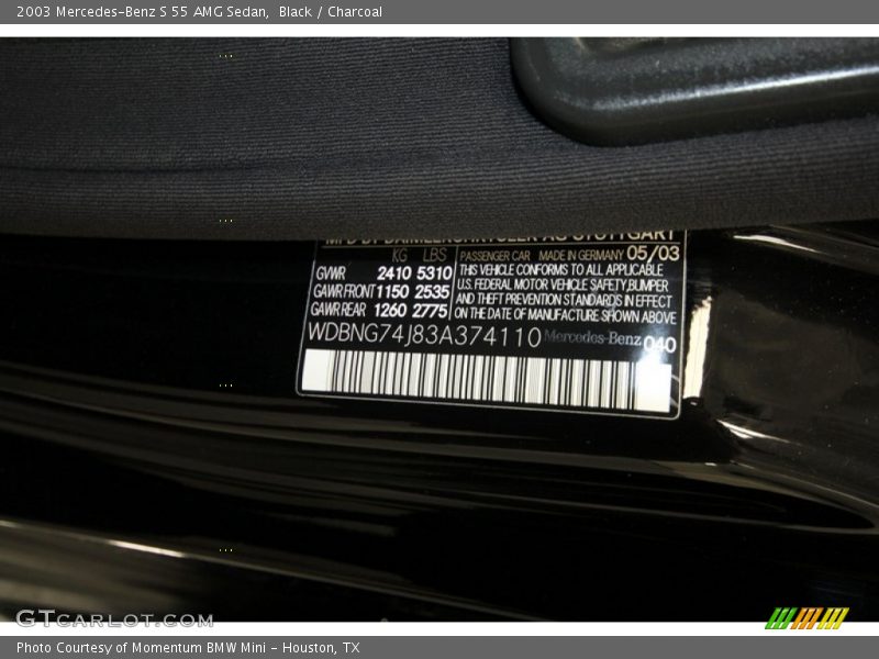 Black / Charcoal 2003 Mercedes-Benz S 55 AMG Sedan