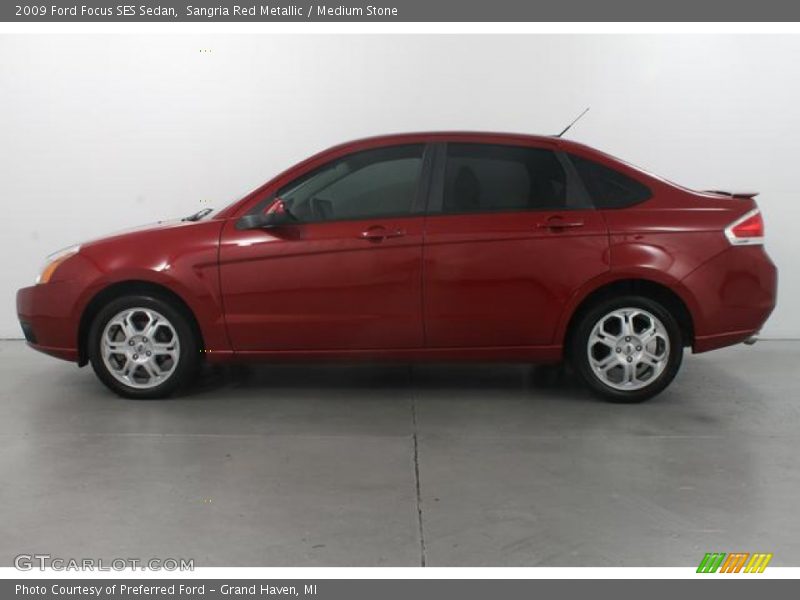 Sangria Red Metallic / Medium Stone 2009 Ford Focus SES Sedan