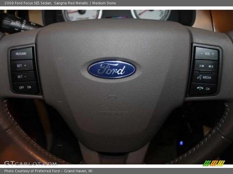 Sangria Red Metallic / Medium Stone 2009 Ford Focus SES Sedan