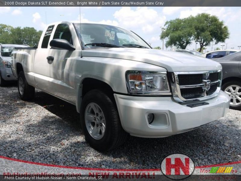 Bright White / Dark Slate Gray/Medium Slate Gray 2008 Dodge Dakota SLT Extended Cab