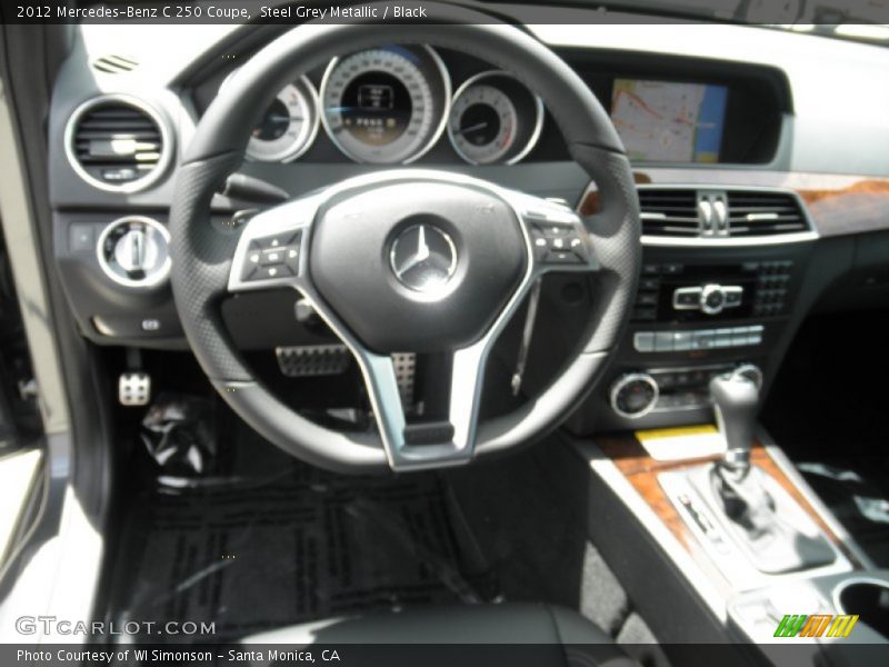 Steel Grey Metallic / Black 2012 Mercedes-Benz C 250 Coupe