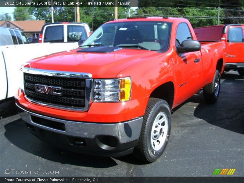 Fire Red / Dark Titanium 2012 GMC Sierra 2500HD Regular Cab 4x4