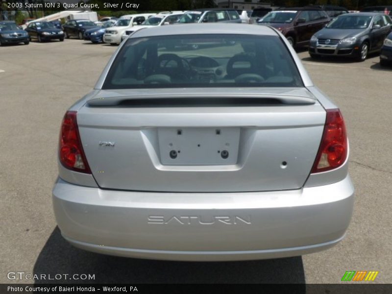 Silver / Gray 2003 Saturn ION 3 Quad Coupe