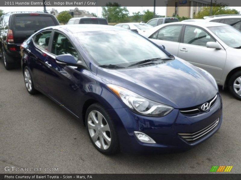 Indigo Blue Pearl / Gray 2011 Hyundai Elantra GLS