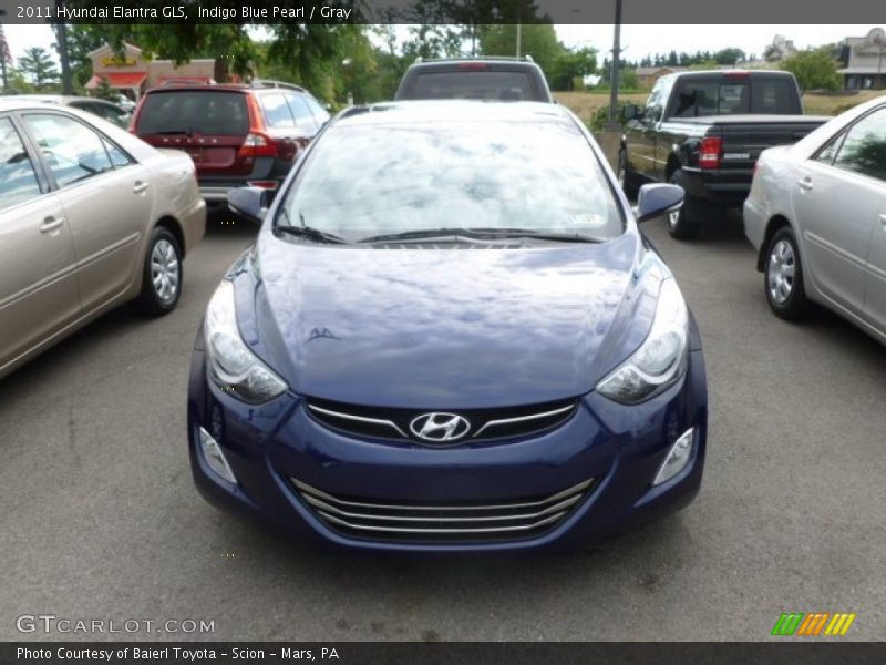 Indigo Blue Pearl / Gray 2011 Hyundai Elantra GLS