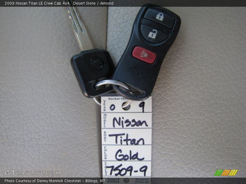 Desert Stone / Almond 2009 Nissan Titan LE Crew Cab 4x4