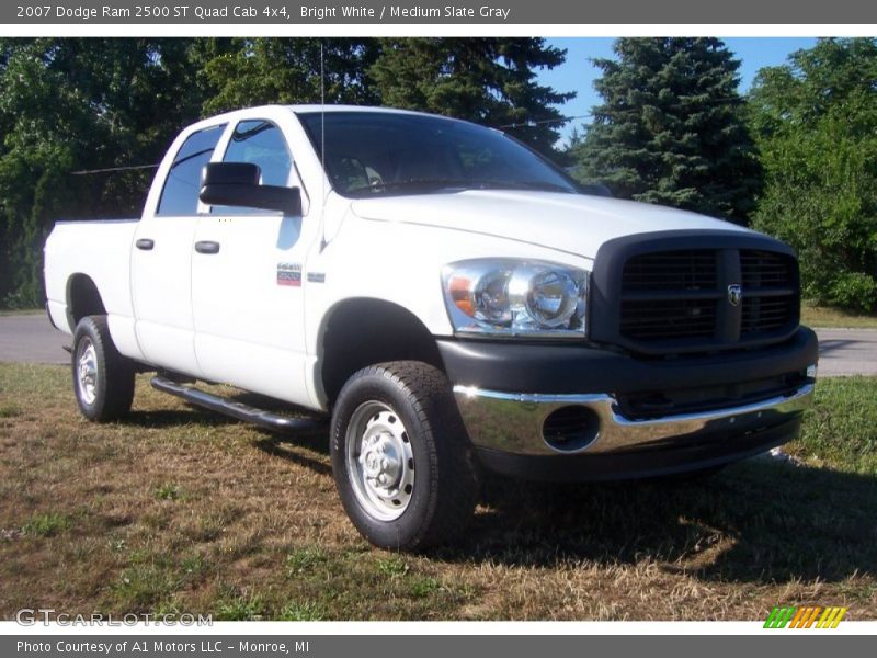 Bright White / Medium Slate Gray 2007 Dodge Ram 2500 ST Quad Cab 4x4