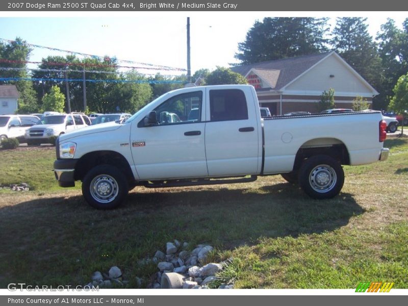 Bright White / Medium Slate Gray 2007 Dodge Ram 2500 ST Quad Cab 4x4