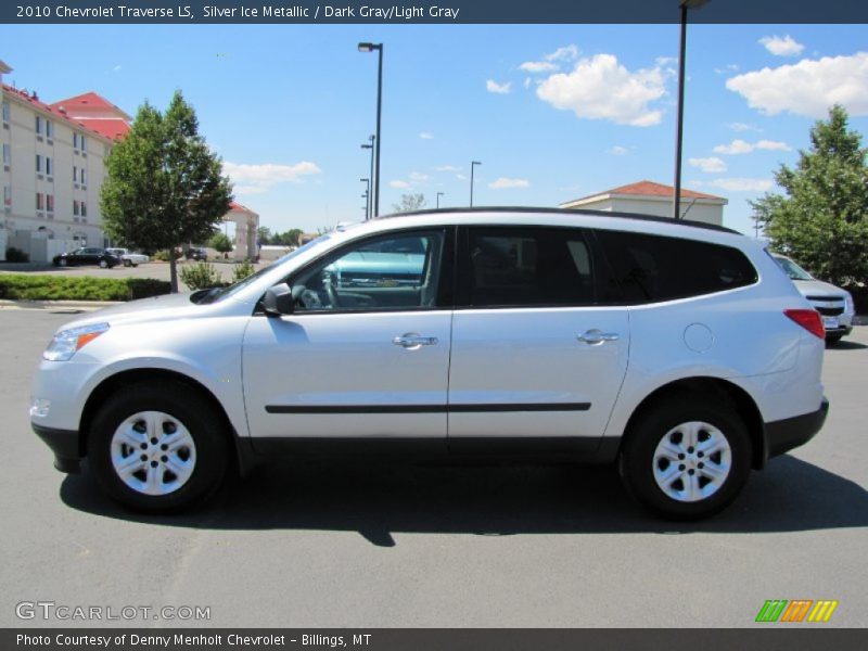 Silver Ice Metallic / Dark Gray/Light Gray 2010 Chevrolet Traverse LS