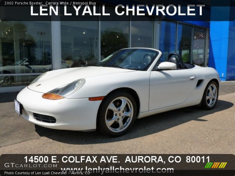Carrara White / Metropol Blue 2002 Porsche Boxster