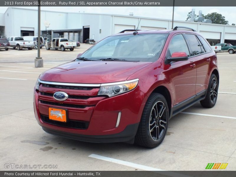 Ruby Red / SEL Appearance Charcoal Black/Gray Alcantara 2013 Ford Edge SEL EcoBoost