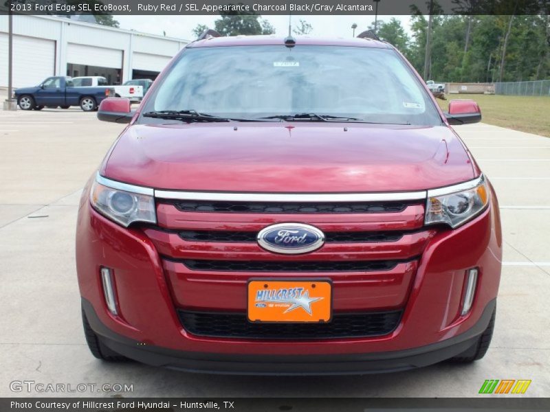 Ruby Red / SEL Appearance Charcoal Black/Gray Alcantara 2013 Ford Edge SEL EcoBoost