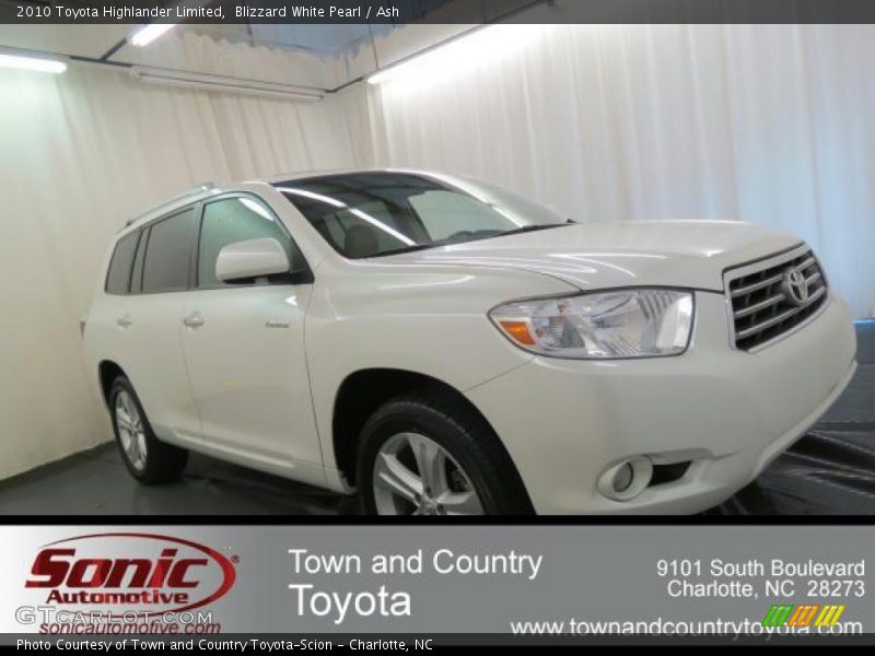 Blizzard White Pearl / Ash 2010 Toyota Highlander Limited