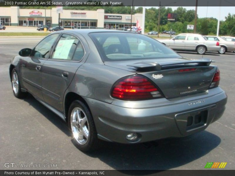 Greystone Metallic / Dark Pewter 2003 Pontiac Grand Am SE Sedan