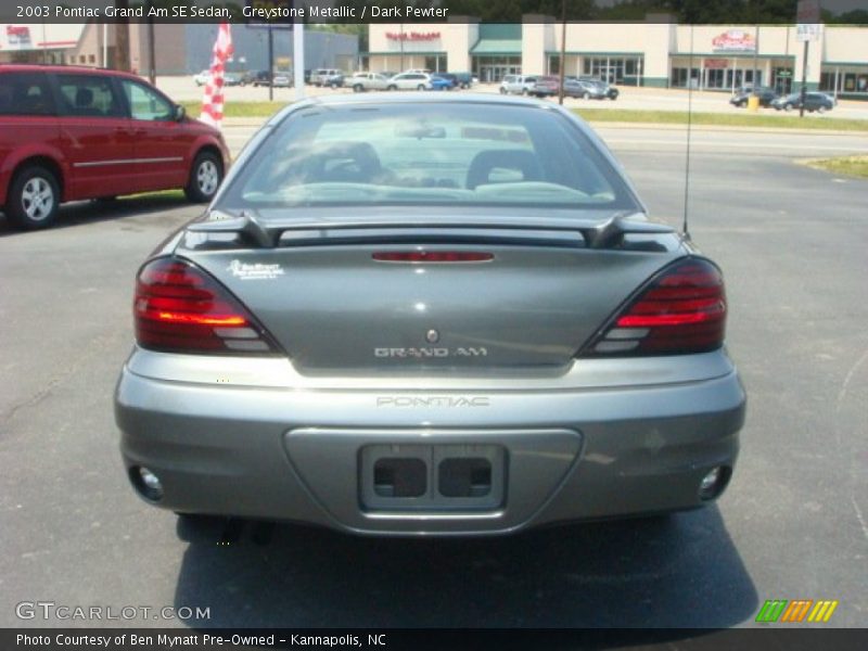 Greystone Metallic / Dark Pewter 2003 Pontiac Grand Am SE Sedan
